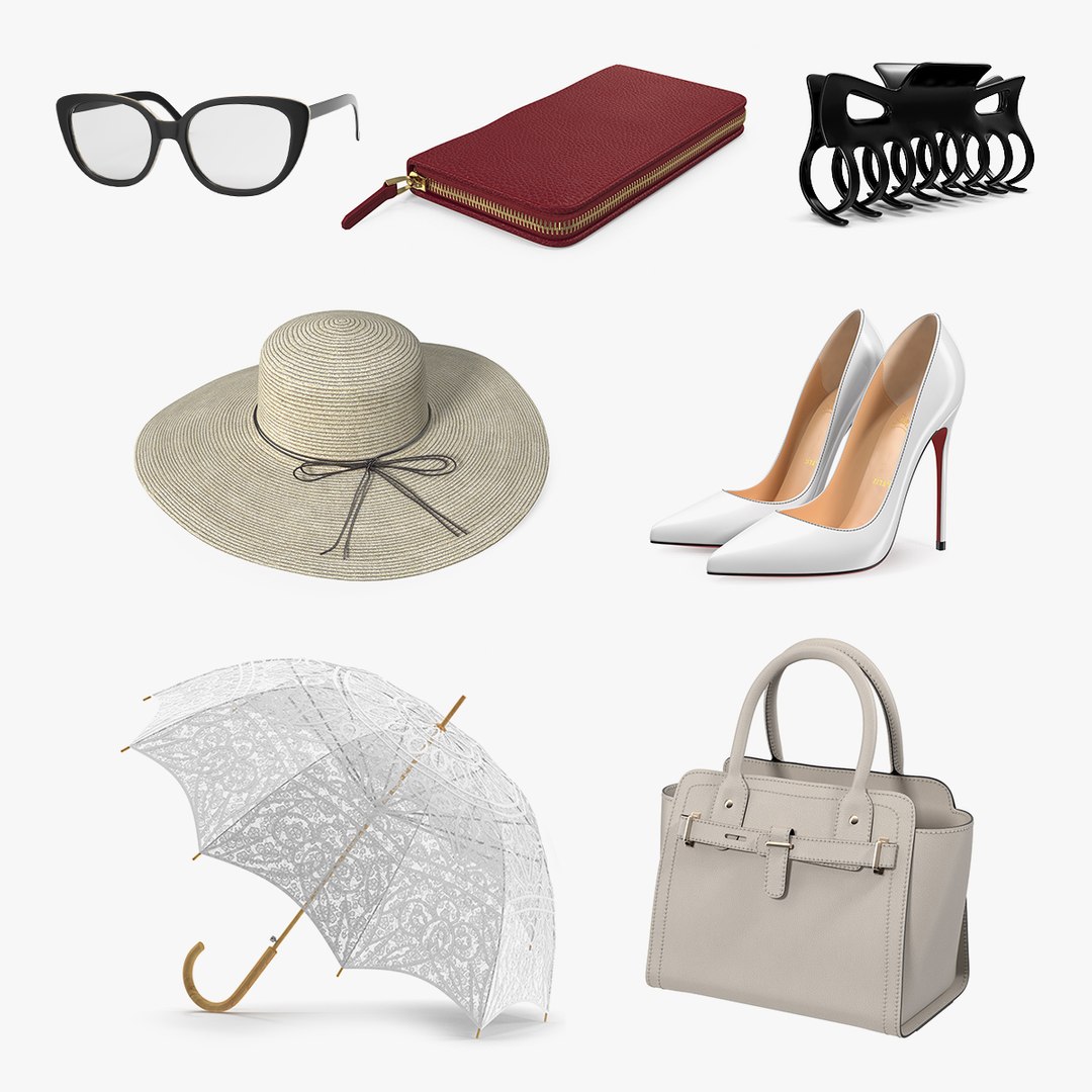 Womens Fashion Accessories Collection 3 3D model preview