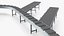 3D Parcel Sorting Conveyor System Curved model