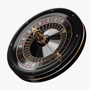 3D black roulette wheel games model