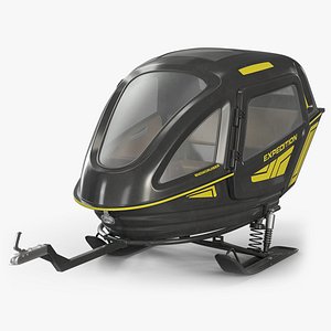 3D Black Passenger Sled Snowcruiser Expedition model