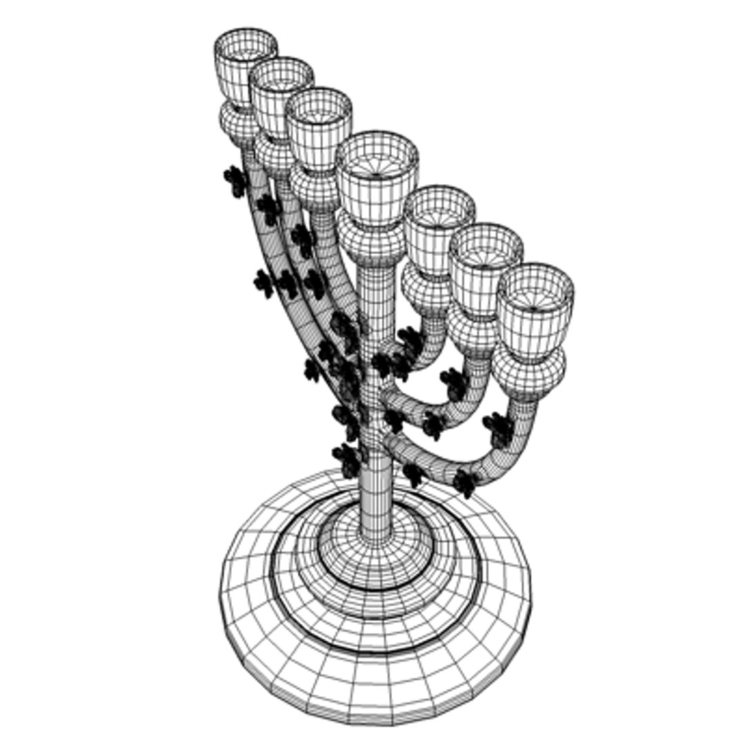 Golden Lampstand Gold 3d Model