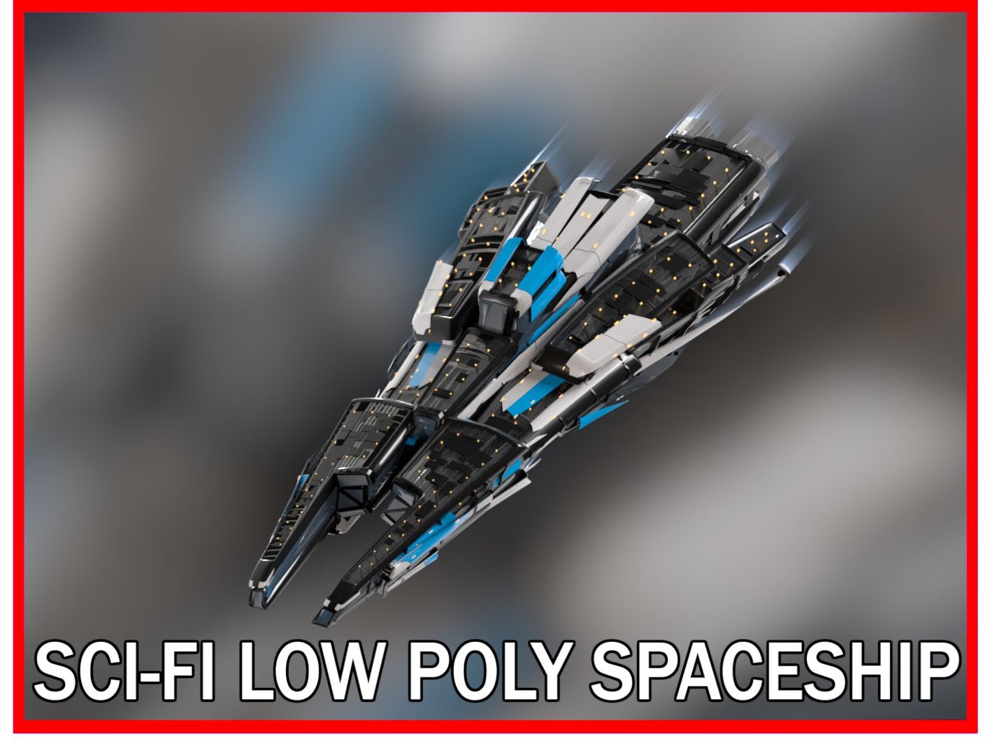Lowpoly Sci Fi Spaceship Space Craft Air Vehicle 40 3D model ...