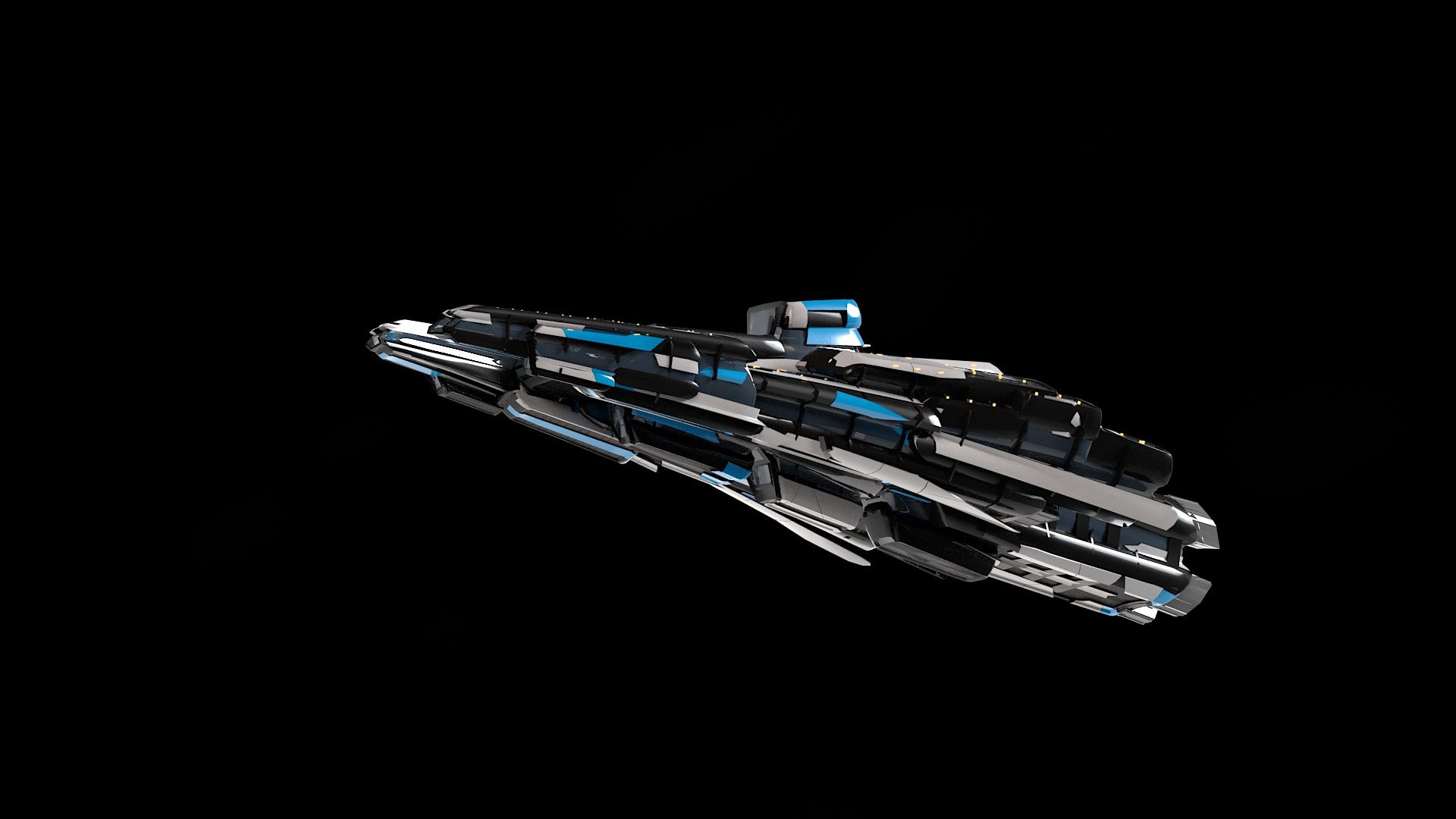 Lowpoly Sci Fi Spaceship Space Craft Air Vehicle 40 3D model ...