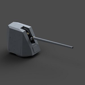 3d model lightweight naval artillery 127
