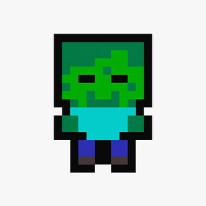 3D Pixel Zombie model