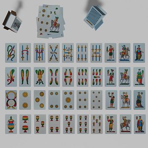 3D model Italian-Neapolitan Playing Cards