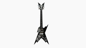 3D Electric Guitar B08 Abstract Skulls - Music Instrument Design