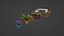 Стилизованные растения и цветы - низкополигональная 3D модель