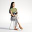 People Woman Asian Emily 005 Casual T-shirt Sitting Low poly