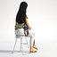 People Woman Asian Emily 005 Casual T-shirt Sitting Low poly