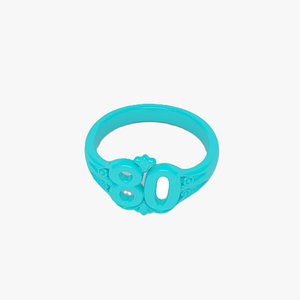 3D model Sky Blue Plastic Ring 80 3D Model