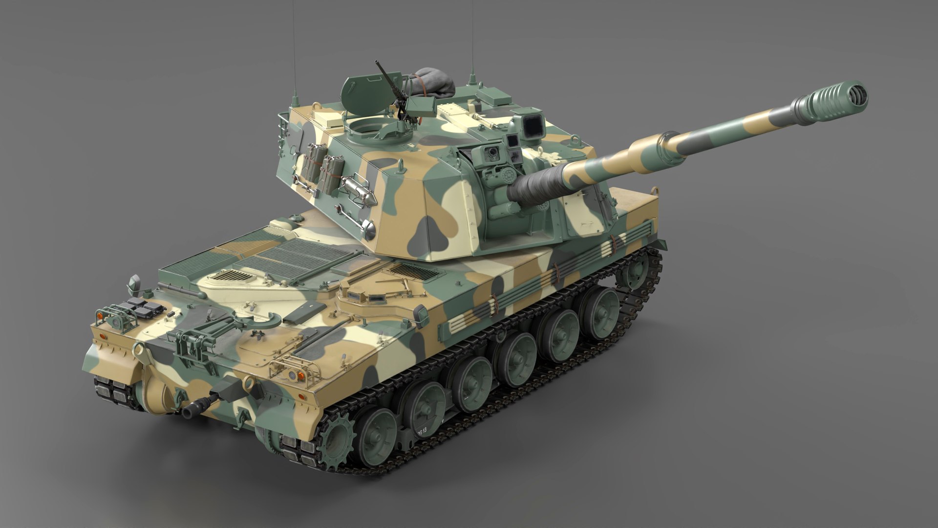 3D K9 Thunder South Korean Howitzer Rigged For Cinema 4D Model ...