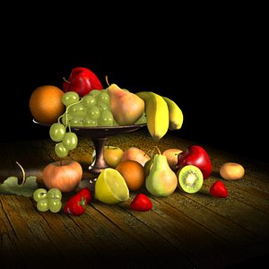 3d model fruit apple pear