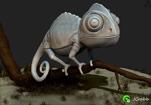 3ds max zbrush scene chameleon tree branch