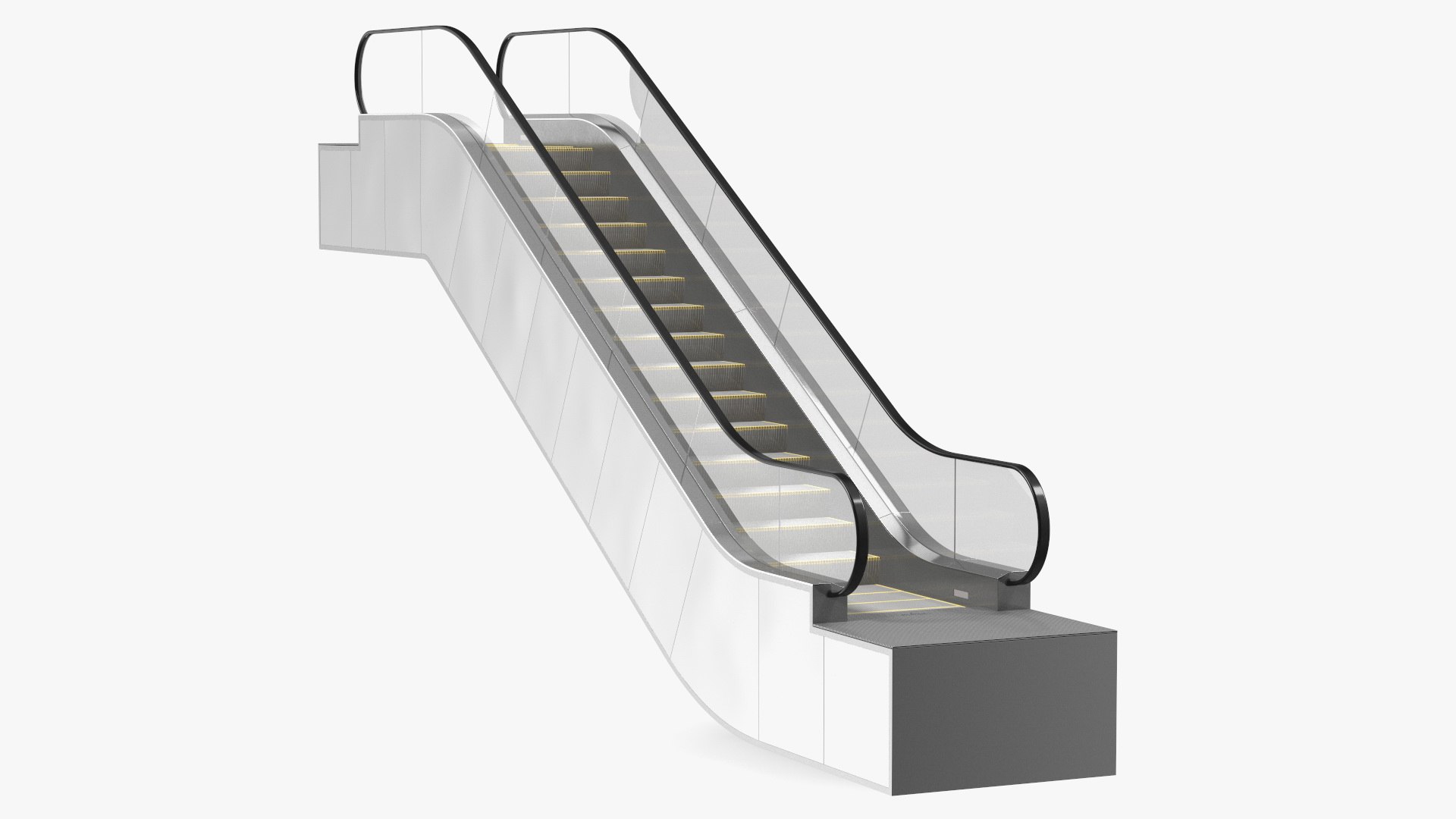 Commercial Escalator 3D model preview