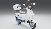 Retro Pearl Classic Scooter High Detail 4K PBR Vehicle 3D Model
