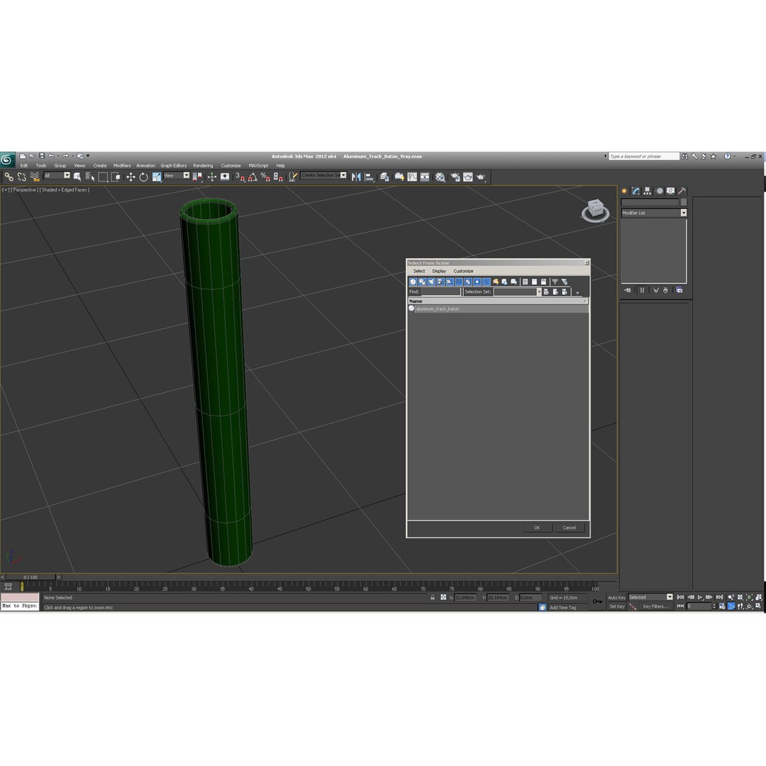 3d Aluminum Track Baton Model