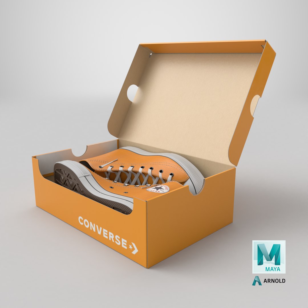 Detailed Sneakers Converse Shoebox Model - TurboSquid 2216900