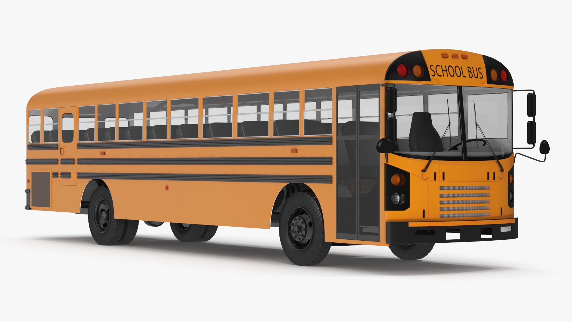 Electric School Bus 3D model preview