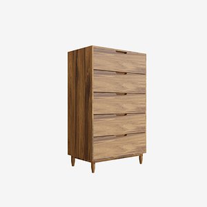 3D Wood Dresser model