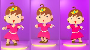 Girl Kid - Lowpoly 3D model