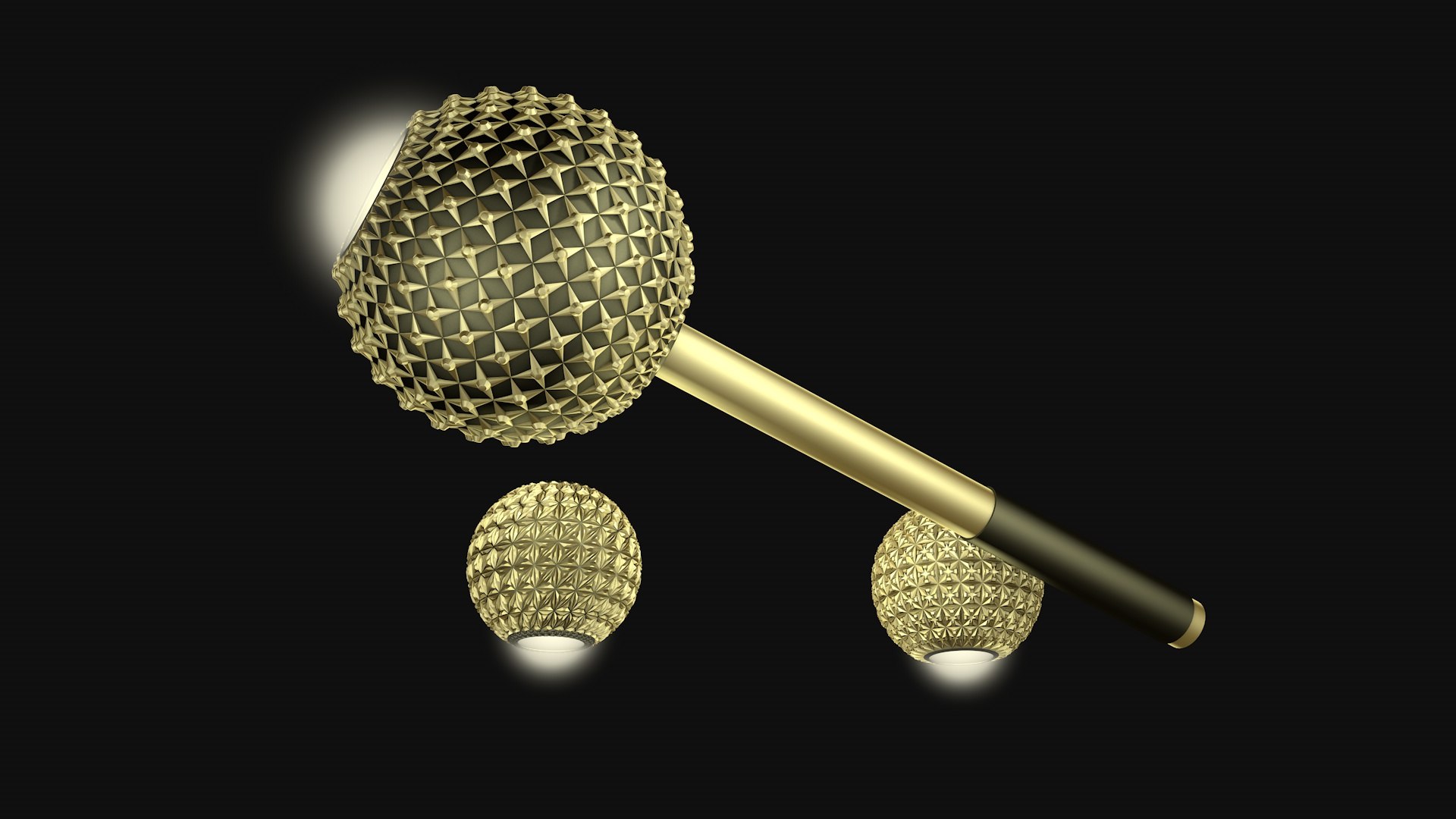 3D Model Golden Balls Lighting - TurboSquid 2324175