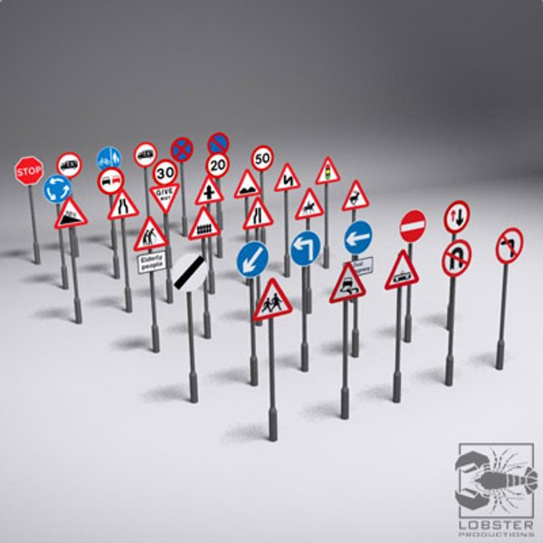 uk street signs 3d model