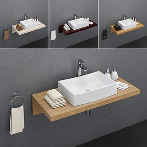 set washbasins ravak  3D model