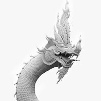 Thai Naga Dragon White Curled
