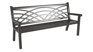 3D Du mor metal street bench in dark grey finish
