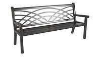Du mor metal street bench in dark grey finish