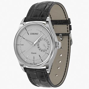 Chrono Classic Watch 1 White Dial Closed 3D model