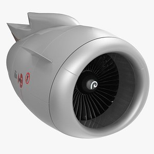 3D aircraft jet turbofan engine