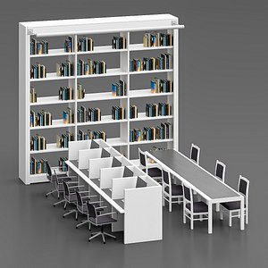 3D Library Furniture Set