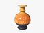 3D Orange Pop Art Vase 04