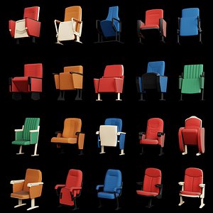 Cinema Theater Seating Chair Pack PBR Game Ready