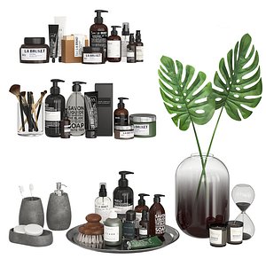 Bathroom Decor Accessories and Cosmetics - Dark