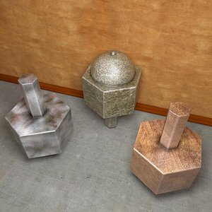 metal wood stone 3d model