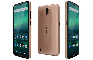 3D Nokia 1 3 Gold Low Poly model