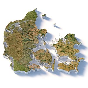 3D Denmark Terrain Map