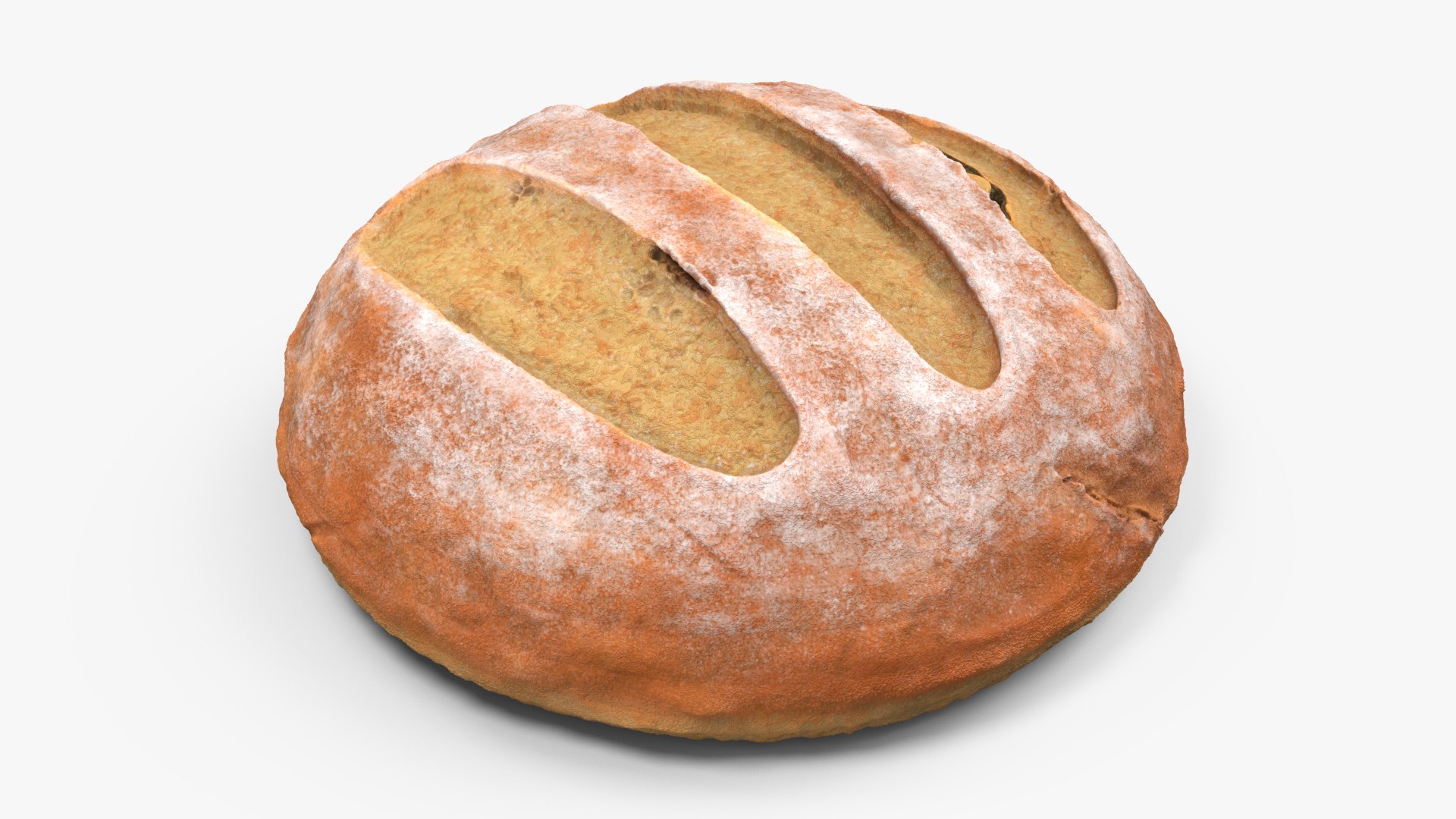 Round Loaf of Bread 3D model preview