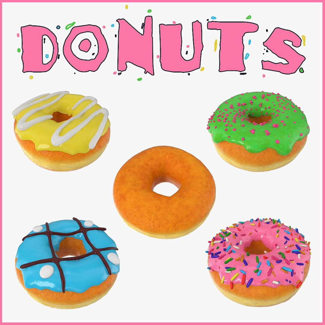 Donuts Collection 3D model preview