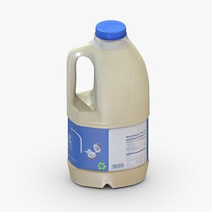Supermarket Milk Bottle 04 Low Poly PBR Realistic
