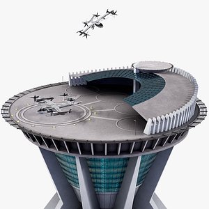 Hyundai Uber Flying Taxi Rigged With The Landing Pad Tower