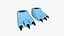 Slippers G03 Blue Dino Paw - Costume Character Design 3D model