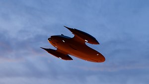 3D Black spaceship model