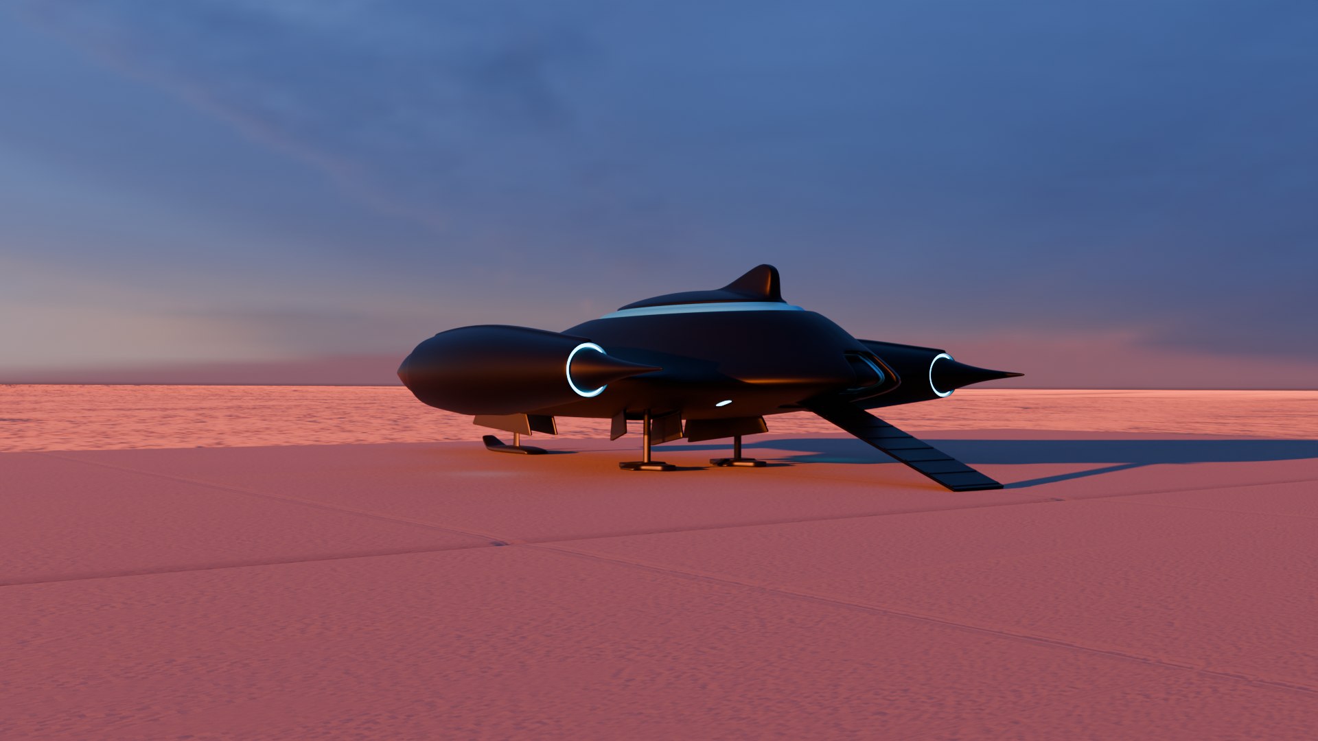 3D Black Spaceship Model - TurboSquid 2223408