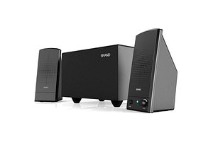 3D black desktop stereo speaker