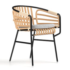 chair rattan raphia 3D model