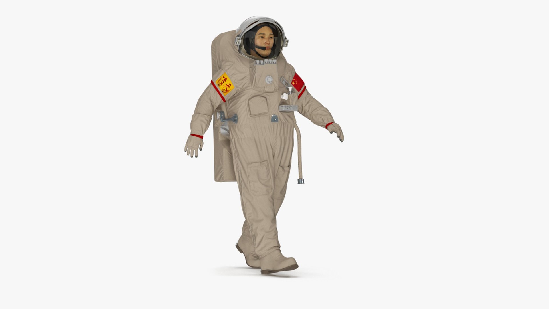 Astronaut Wearing Feitian Space Suit Rigged for Cinema 4D 3D model preview